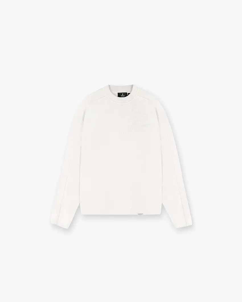 Waffle Long Sleeve T-Shirt - Flat White