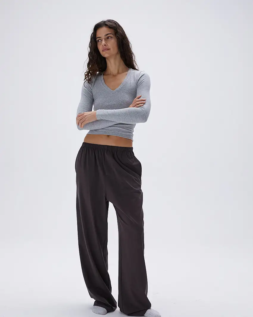 Modal Cotton Pants - Coffee Bean