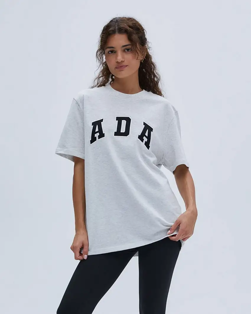 ADA Short Sleeve Oversized T-shirt - Grey Melange