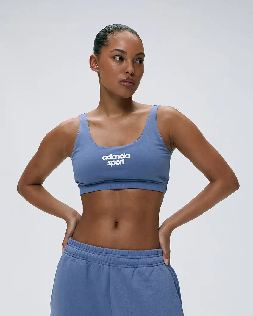 AS Bold Jersey Bralette - Vintage Blue/Marshmallow White