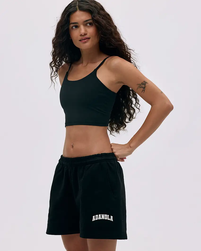 Varsity Sweat Shorts - Black/Marshmallow White