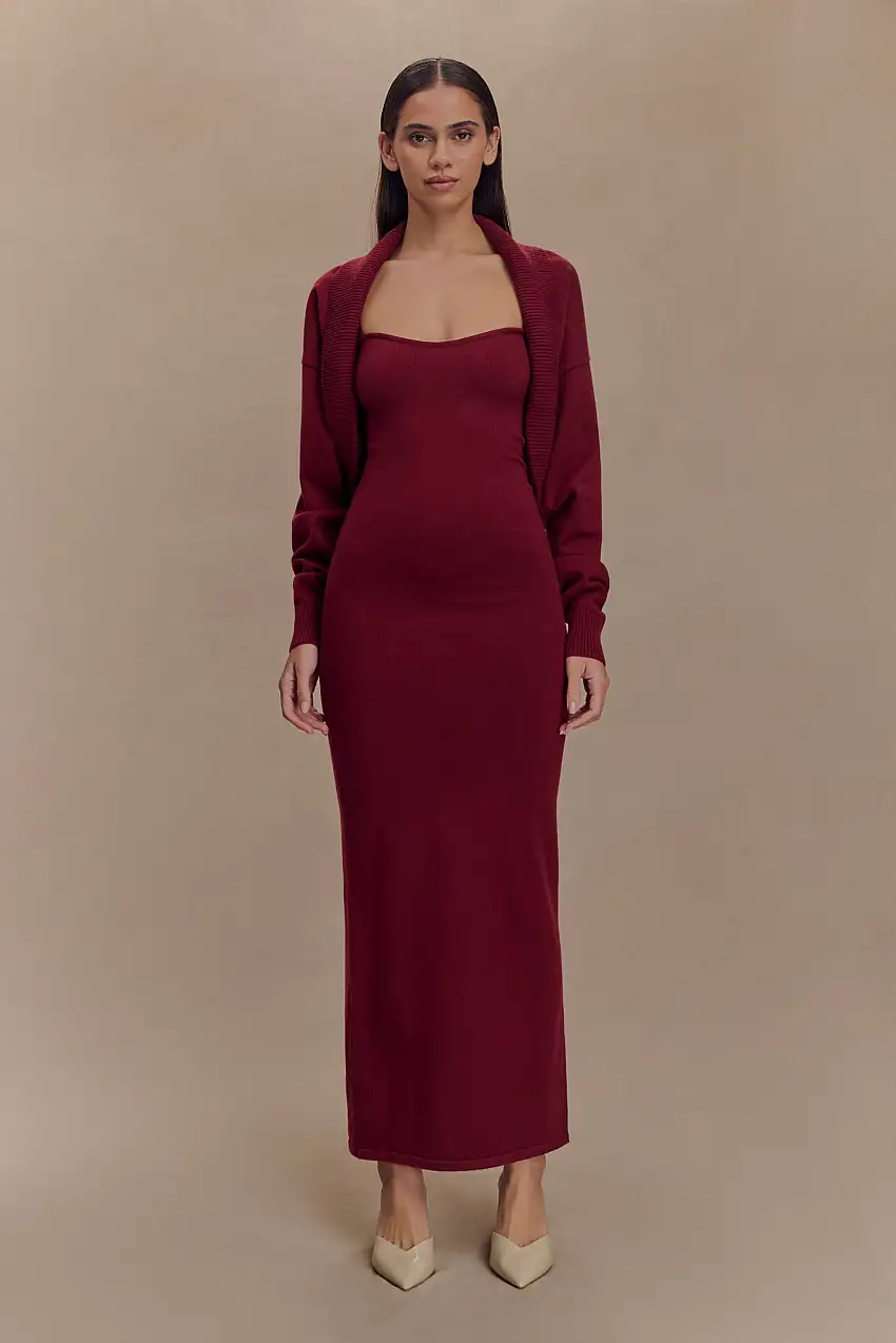 Kingston Knit Maxi Dress - Merlot
