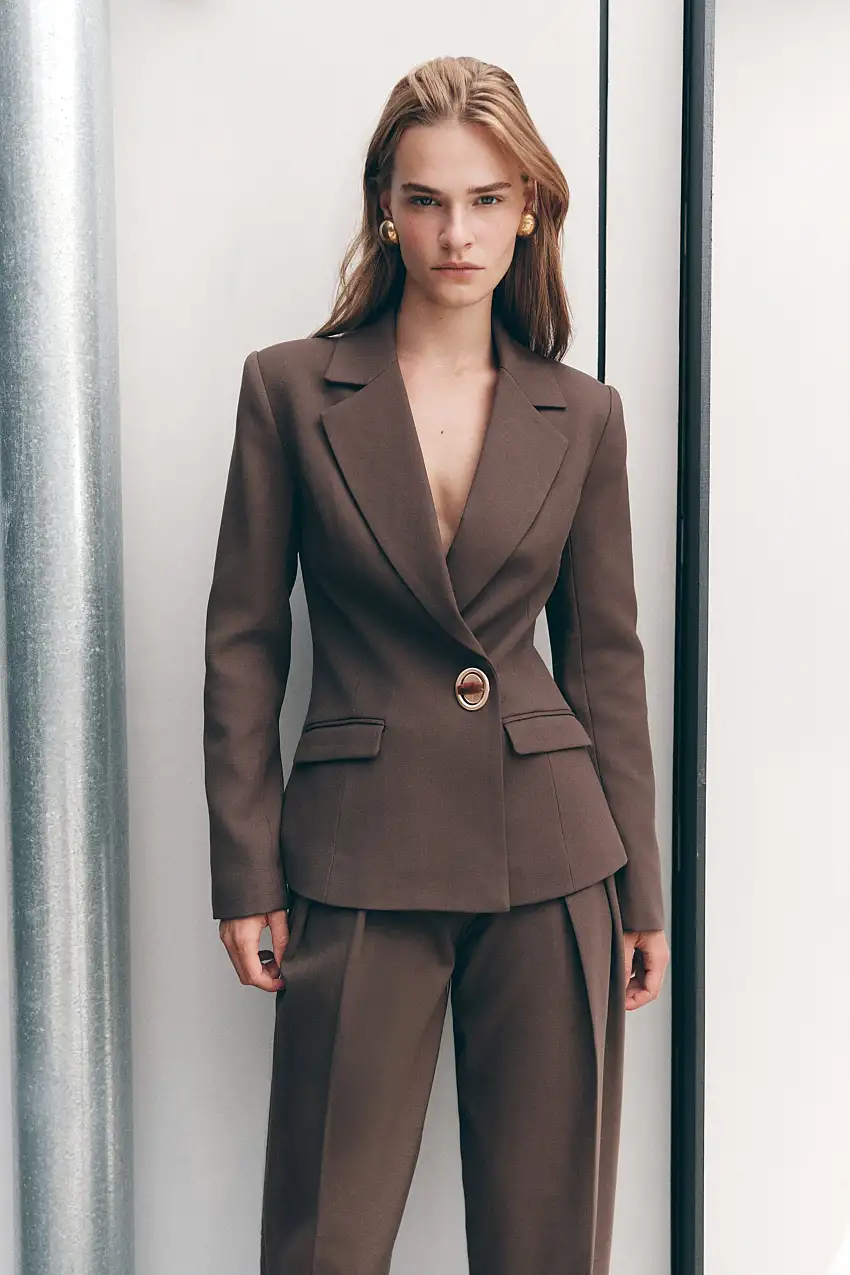 Max Cinched Waist Blazer - Chocolate