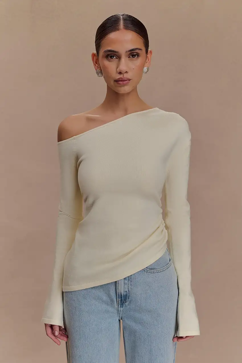 Miles Off Shoulder Knit Top - Ivory