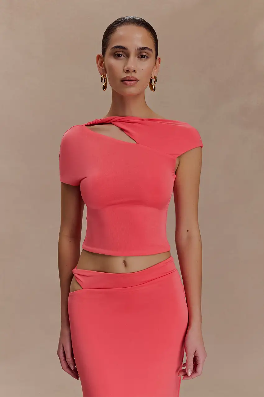 Haven Slinky Twist Top - Coral