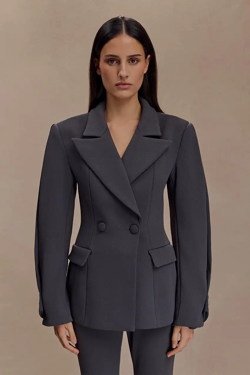 Wesley Structured Blazer - Charcoal Shadow