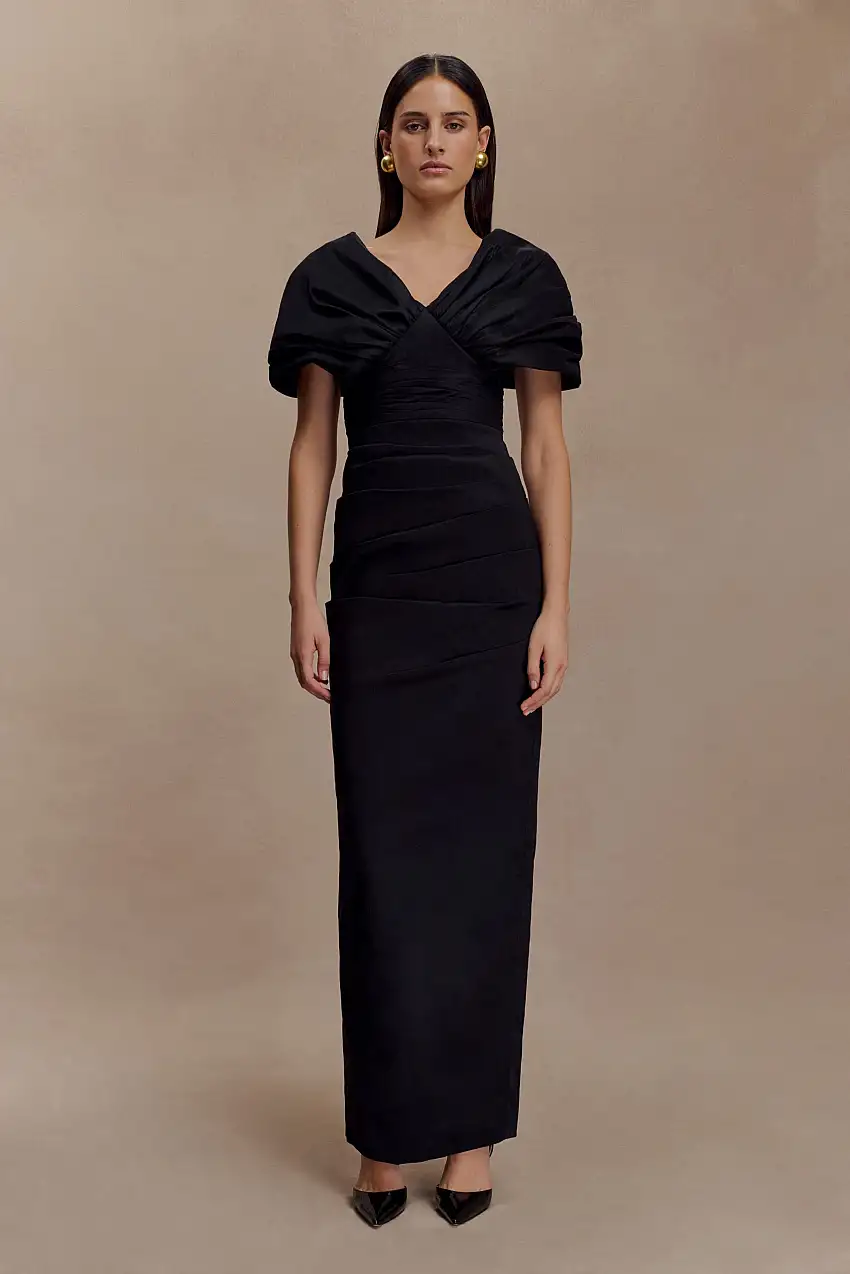 Thelma Bardot Maxi Dress - Black