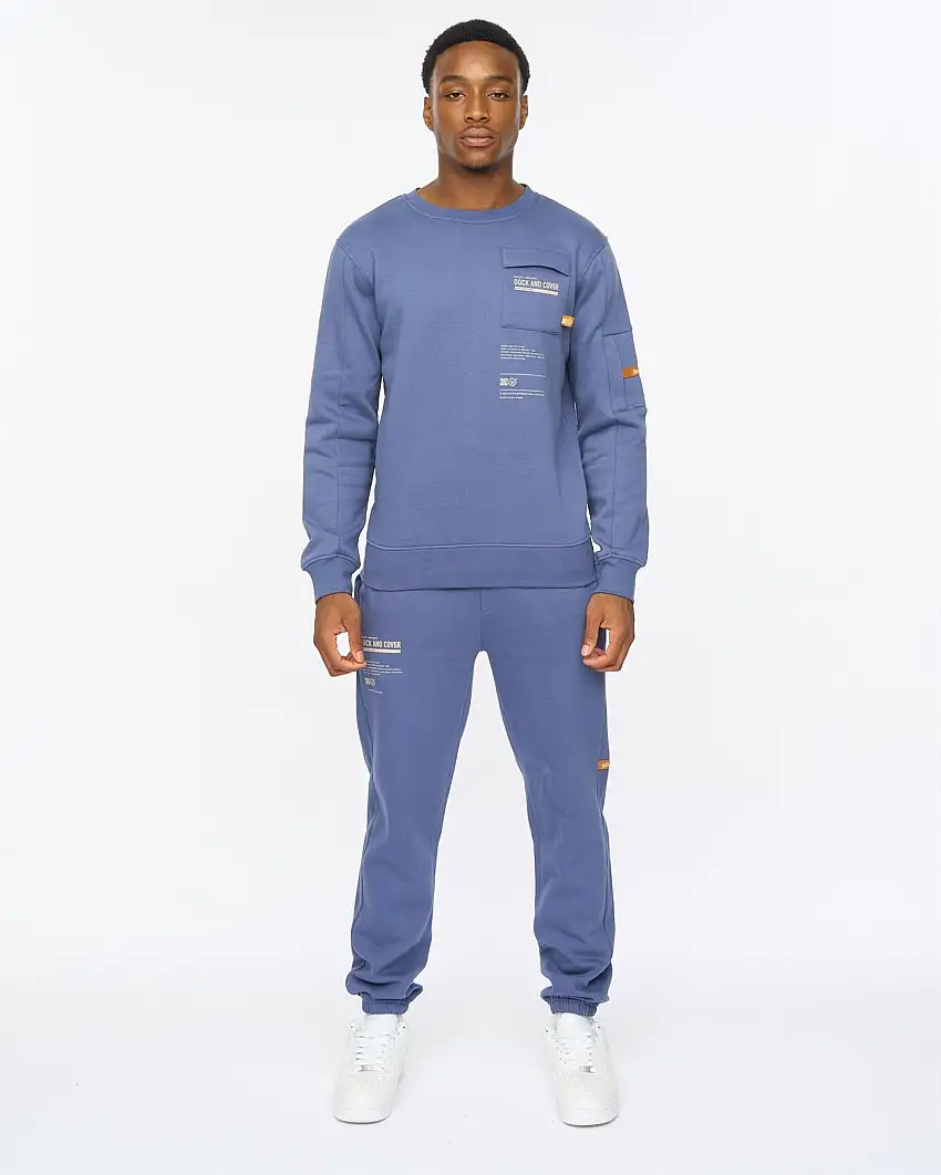 Applewood Crew & Joggers Set Denim Blue