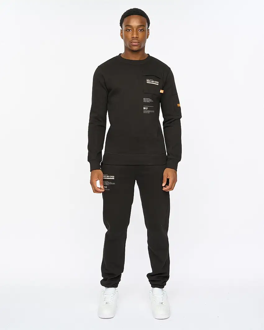 Applewood Crew & Joggers Set Black