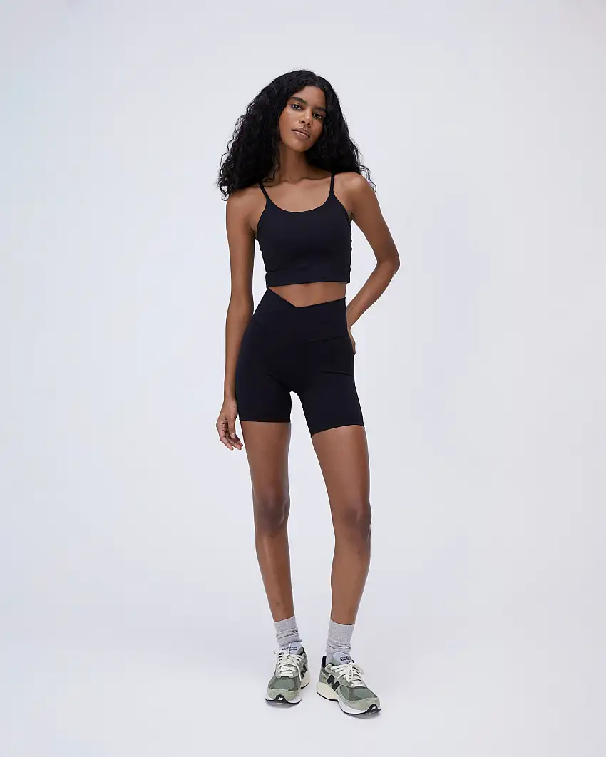 Ultimate Wrap Over Crop Shorts - Black