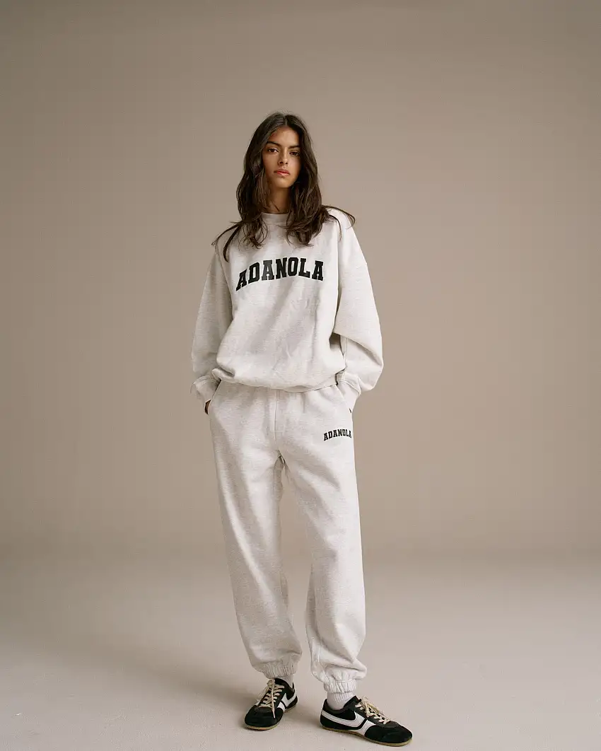Varsity Sweatpants - Light Grey Melange/Black