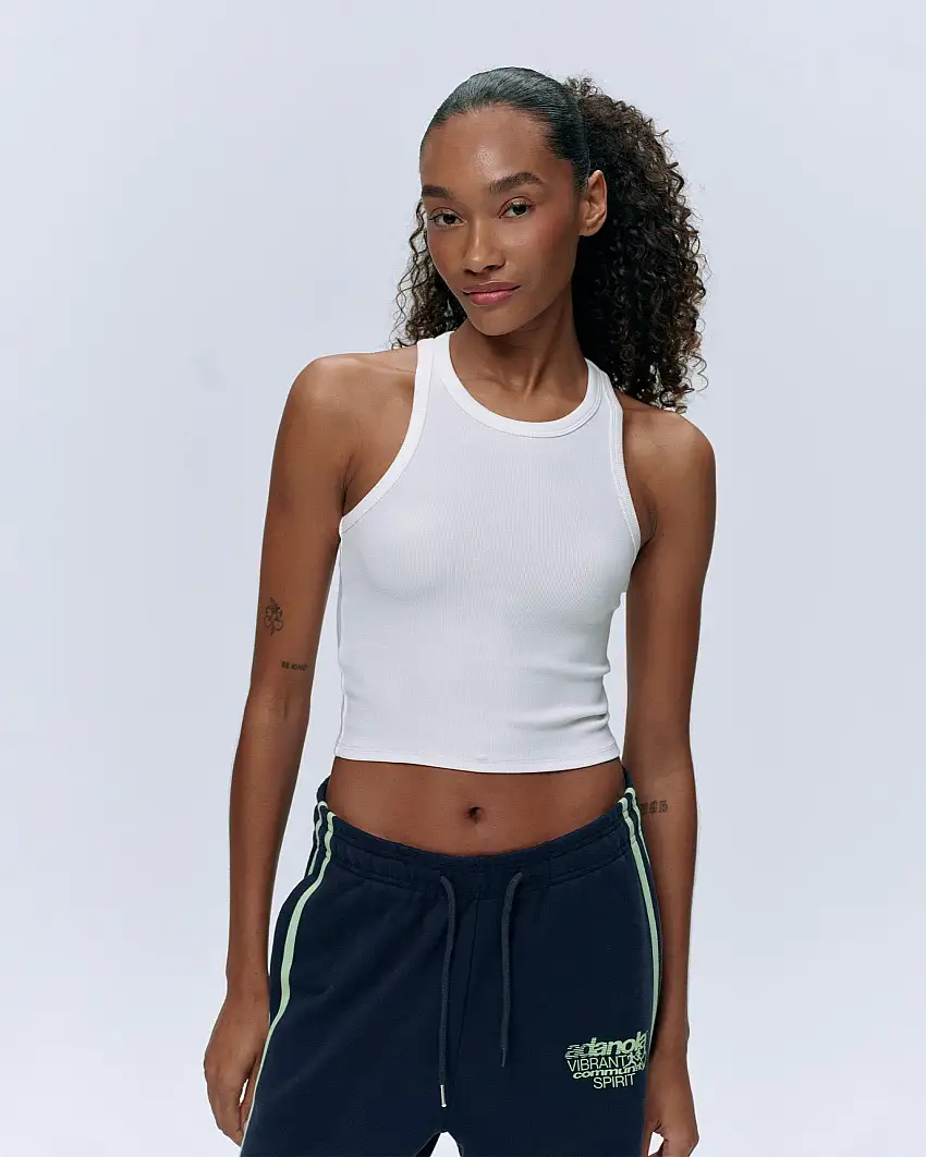 Rib Tank Top - White
