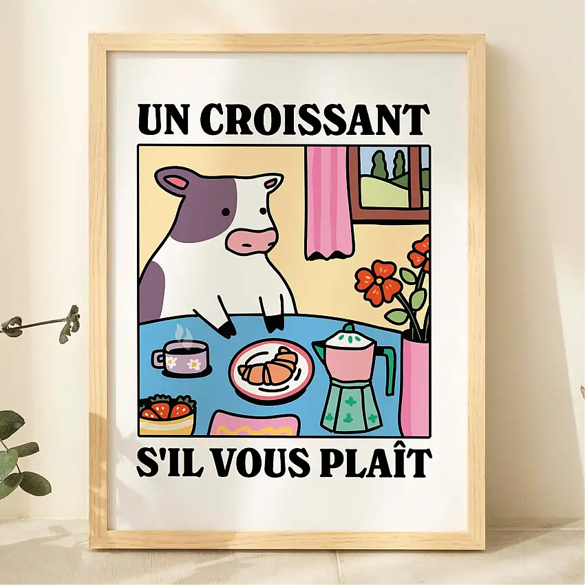 Un Croissant Sil Vous Plait' Cow Print