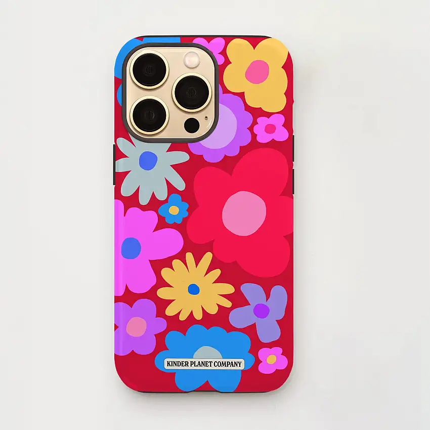 Abstract Bloom - Burgundy Pop Phone Case