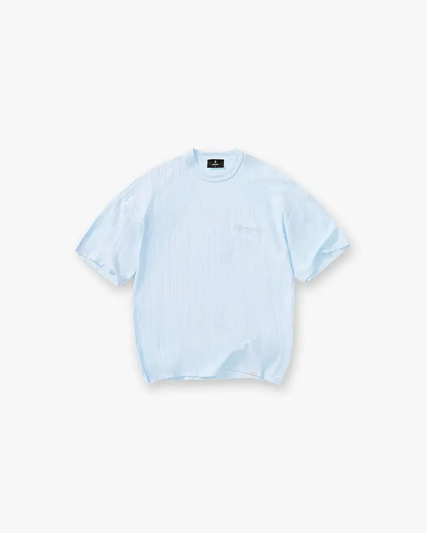 Slub Script T-Shirt - Ice Blue