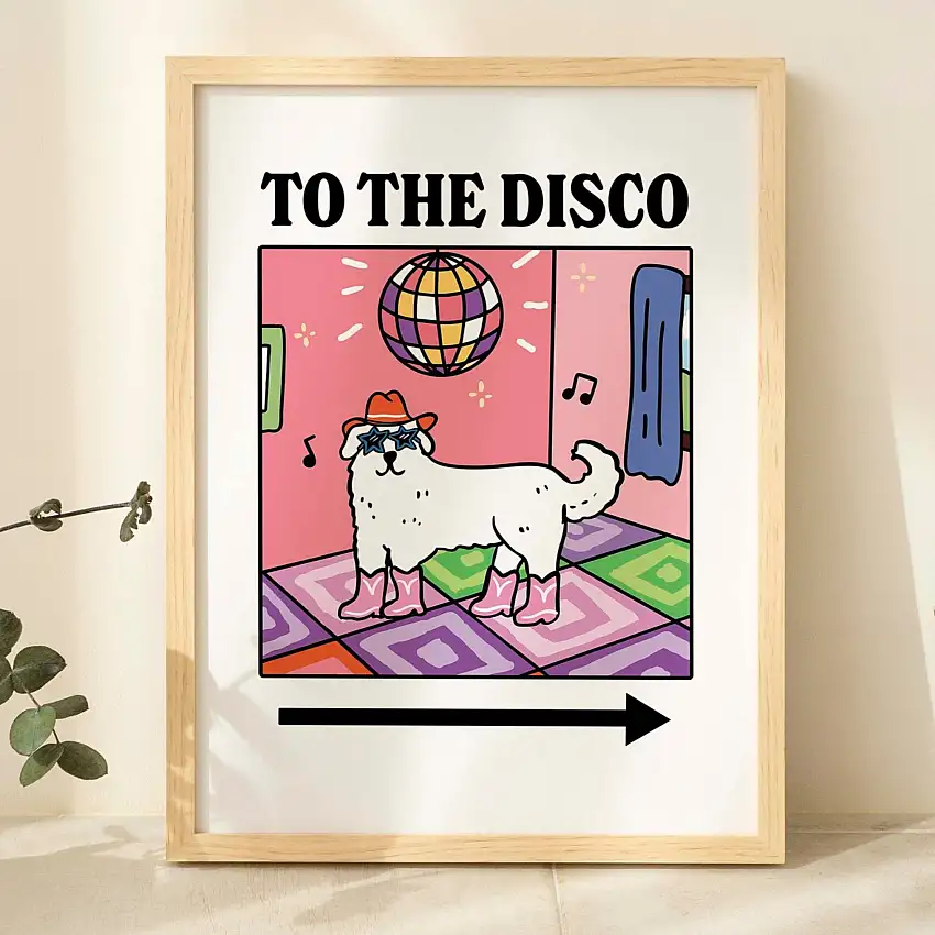 To The Disco' Dog Print