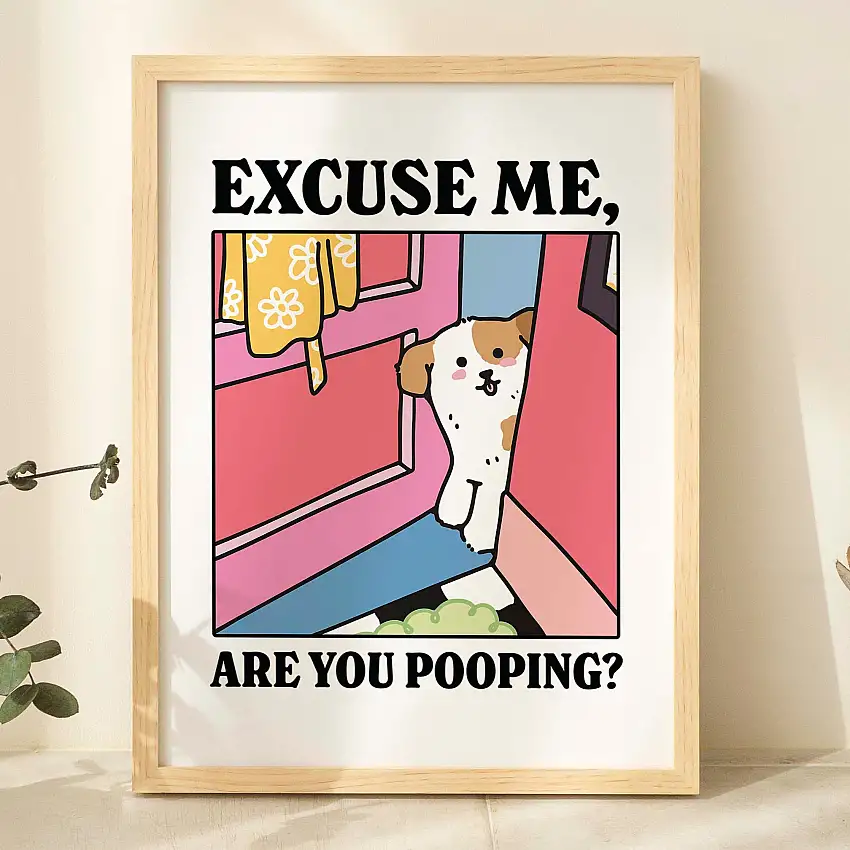 Are you pooping?' Dog Print Pink