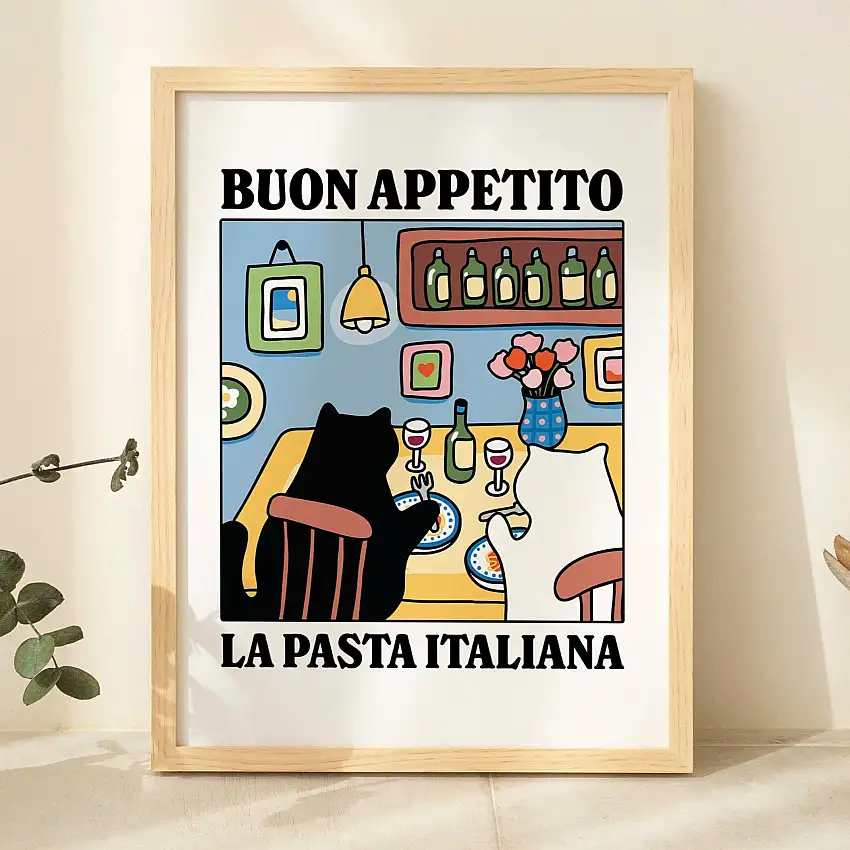 Buon Appetito' Cat Print
