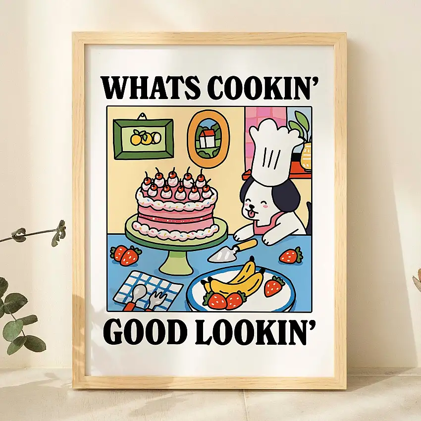 Whats Cookin Good Lookin' Dog Print