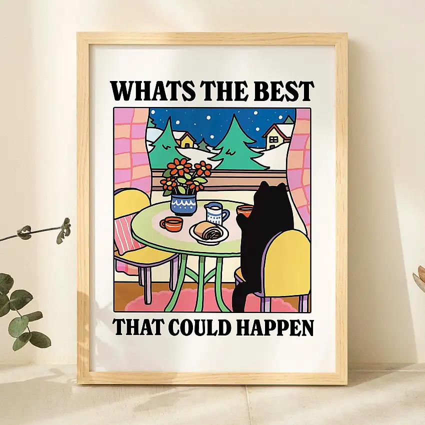 Best that could happen' Winter Cat Print