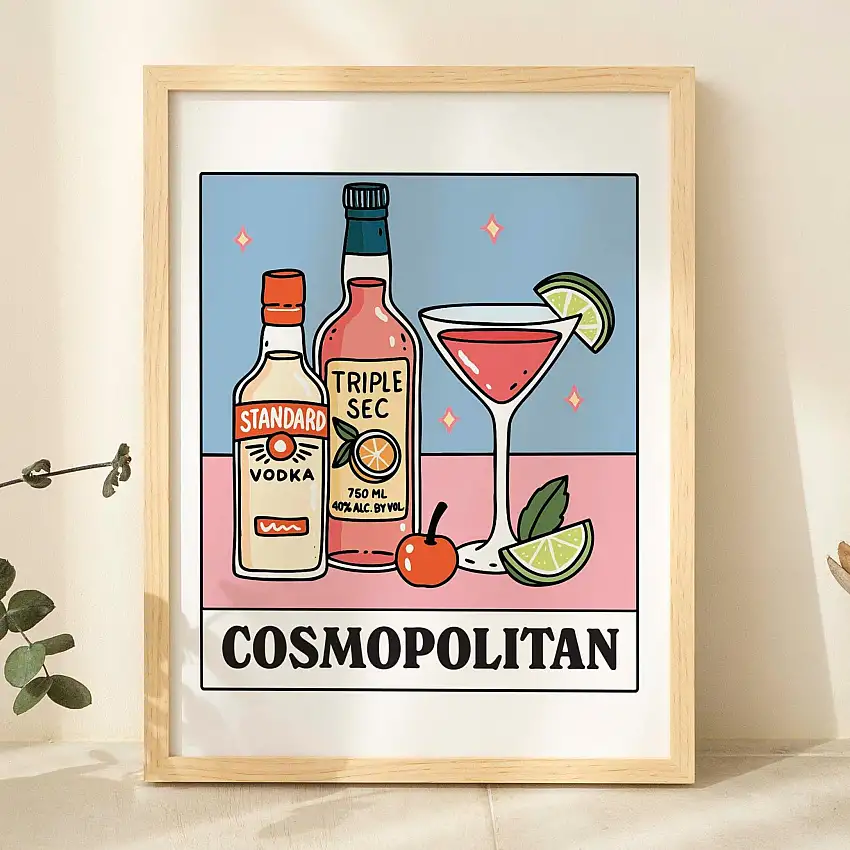 Cosmopolitan' Recipe Cocktail Print