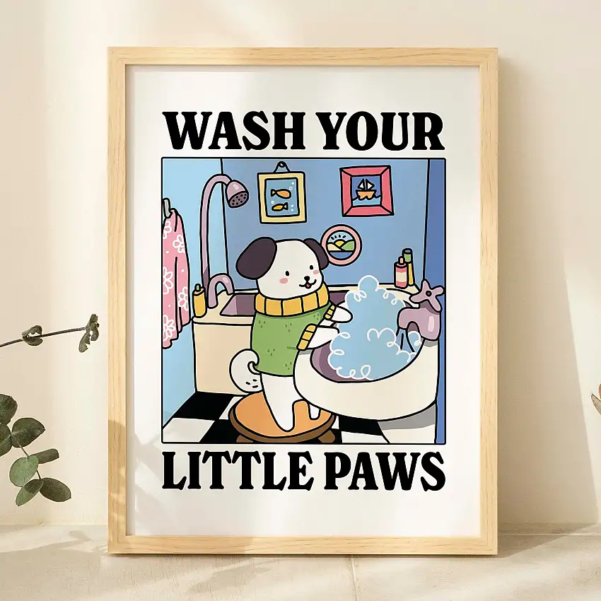 Wash your little Paws' Dog Print