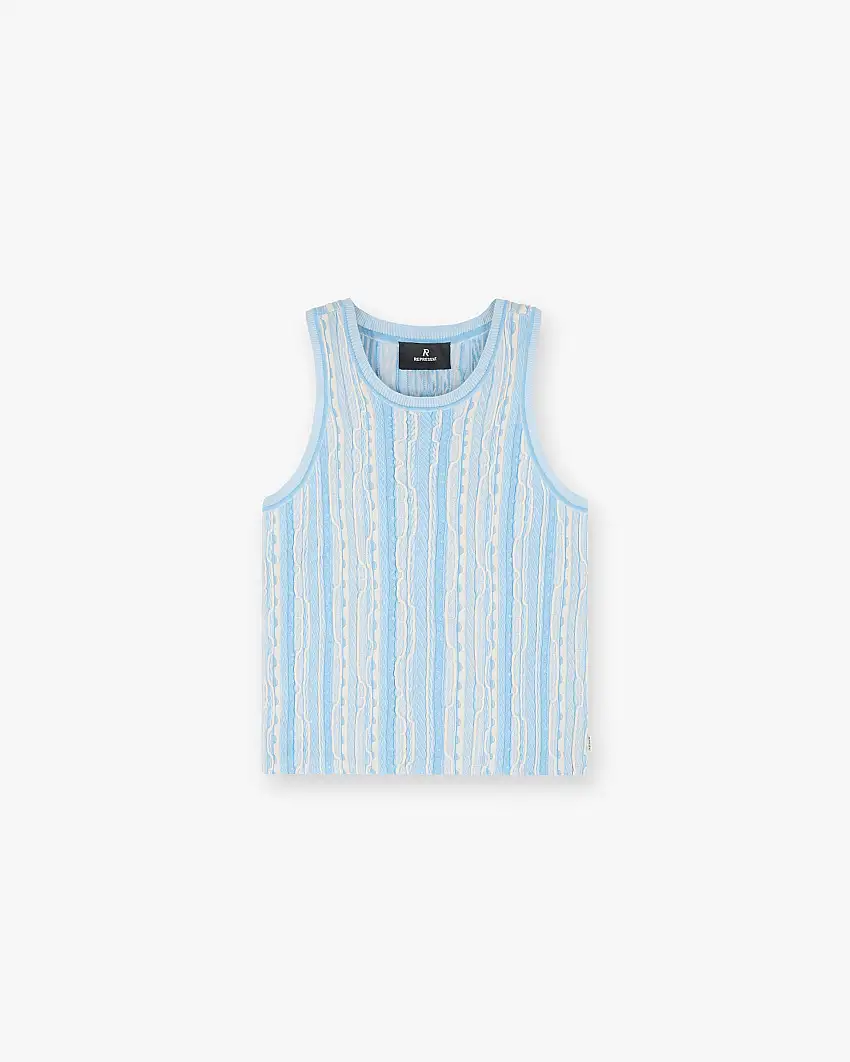 Mixed Knit Vest - Royal Blue