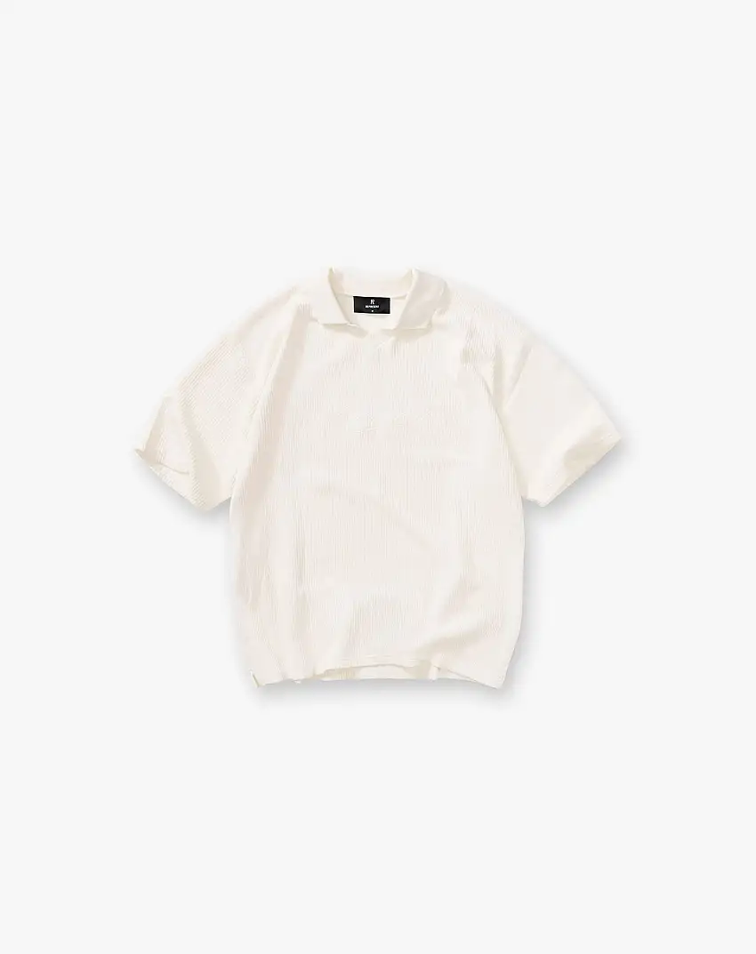 Ribbed Polo - Aged White