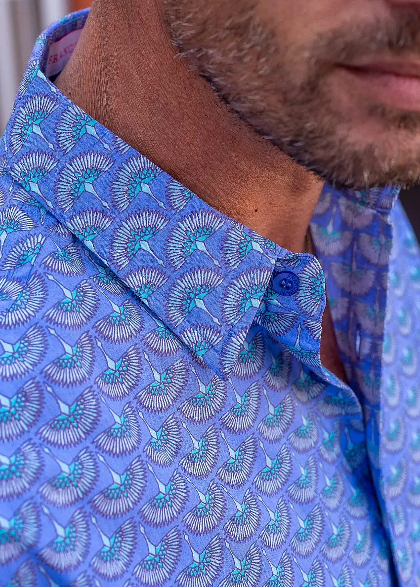 Winging It Mens' Organic Cotton Shirt in Blue