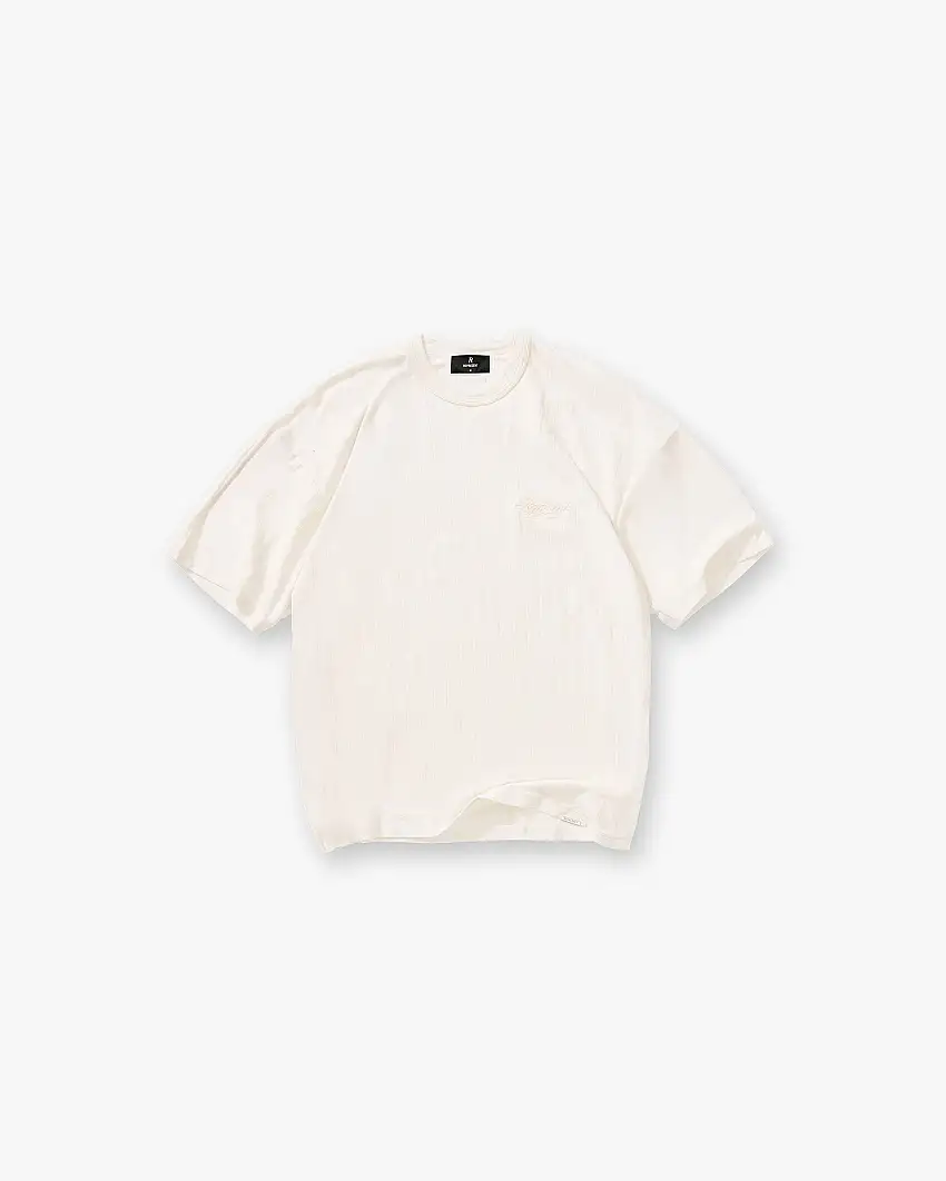 Slub Script T-Shirt - Aged White