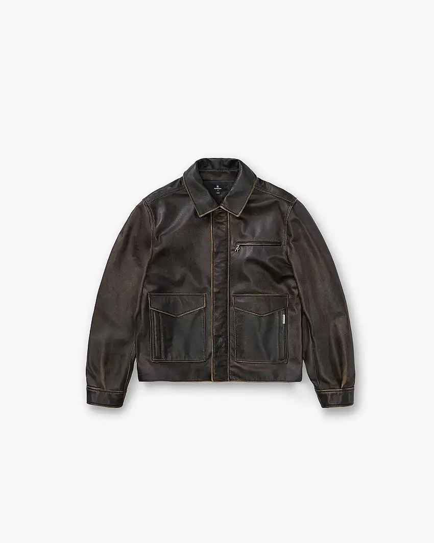 Sunfade Leather Jacket - Nero