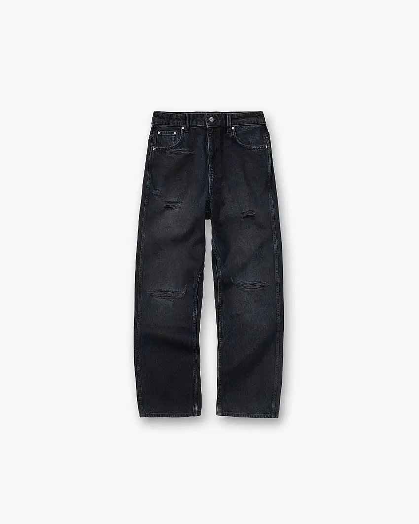R3 Distressed Baggy Denim - Petrol