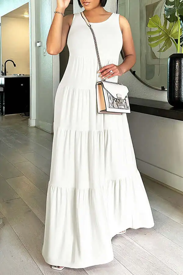 Summer Ruffle Hem Tank Dress