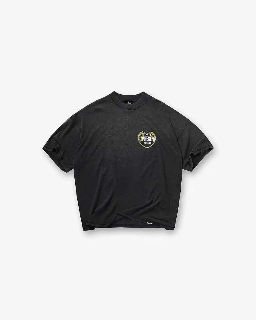 Angel Border T-Shirt - Stained Black