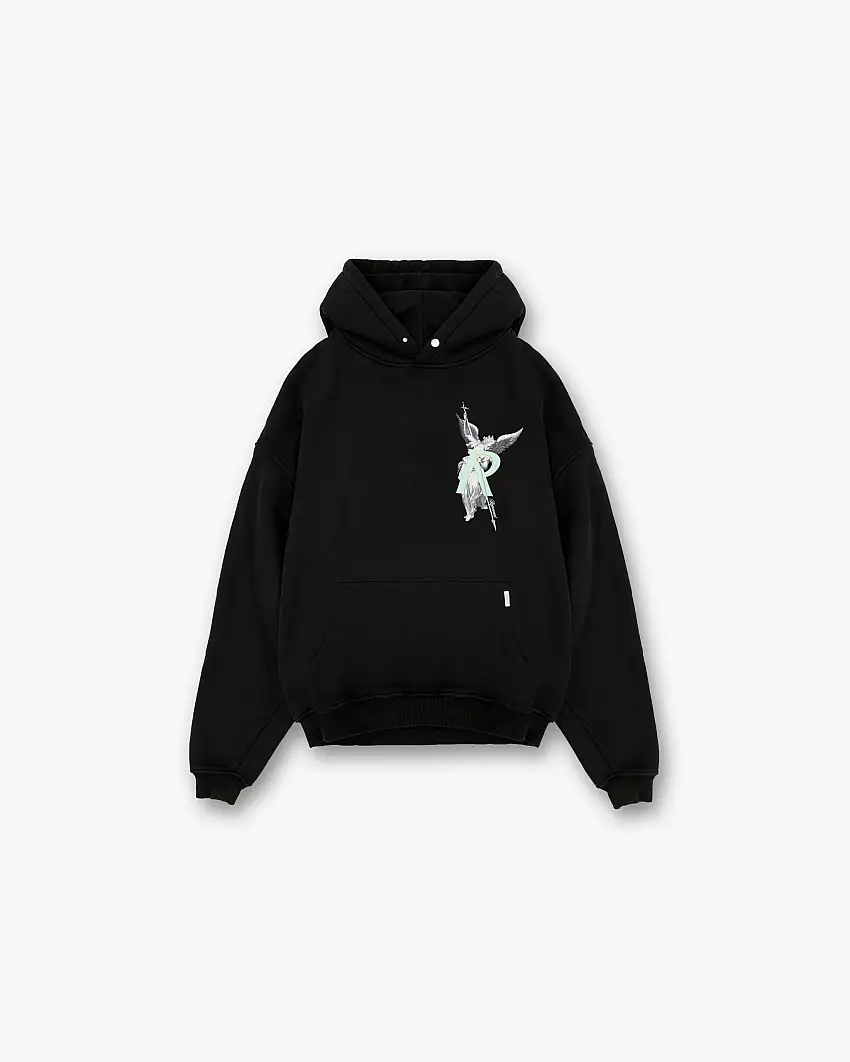 Archangel Initial Hoodie - Jet Black