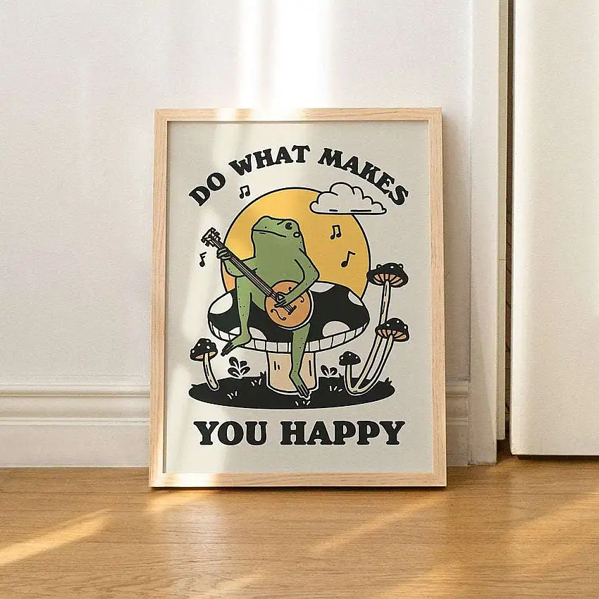 What Makes You Happy' Frog Print