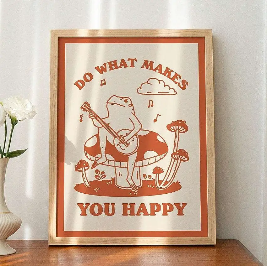What Makes You Happy' Frog Print
