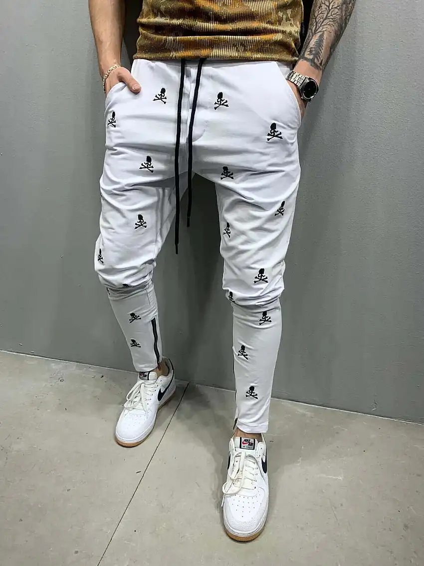 Xaver - Slim-Fit Skeleton Trousers for Men