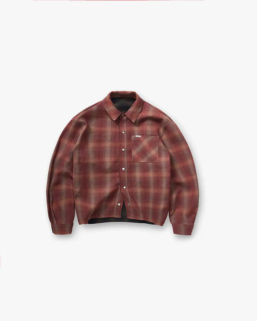 Bonded Reversible Check Shirt - Nero