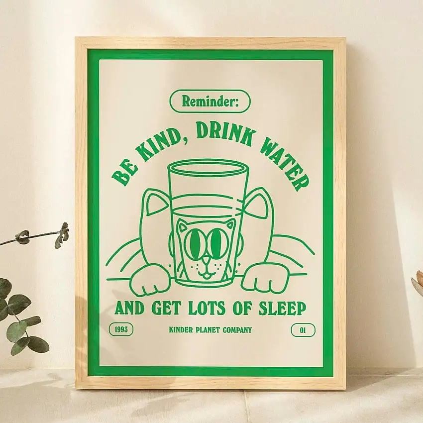 ‘Drink Water’ Cat Print