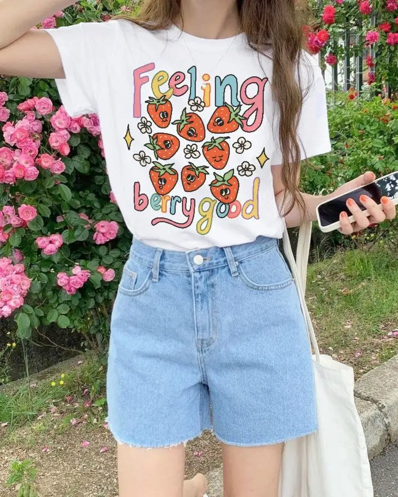 Feeling Berry Good' Strawberry T-shirt