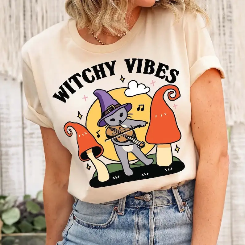 Witchy Vibes' Halloween T-shirt