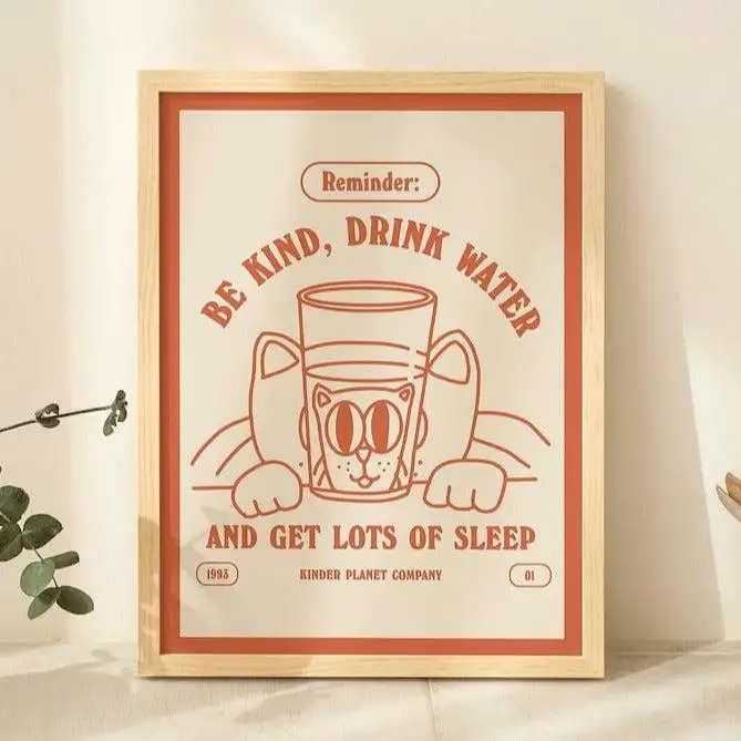‘Drink Water’ Cat Print