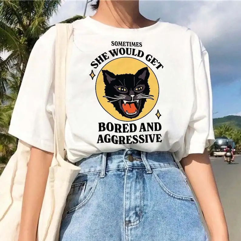 Bored & Aggressive' Cat T-shirt