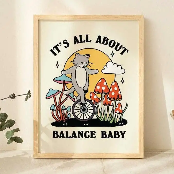 Balance baby' Cat Print
