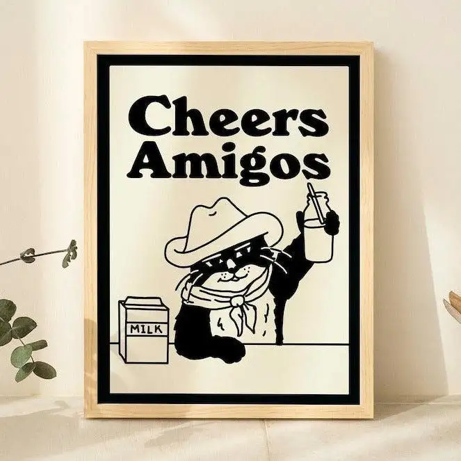 Cheers' Cat Print