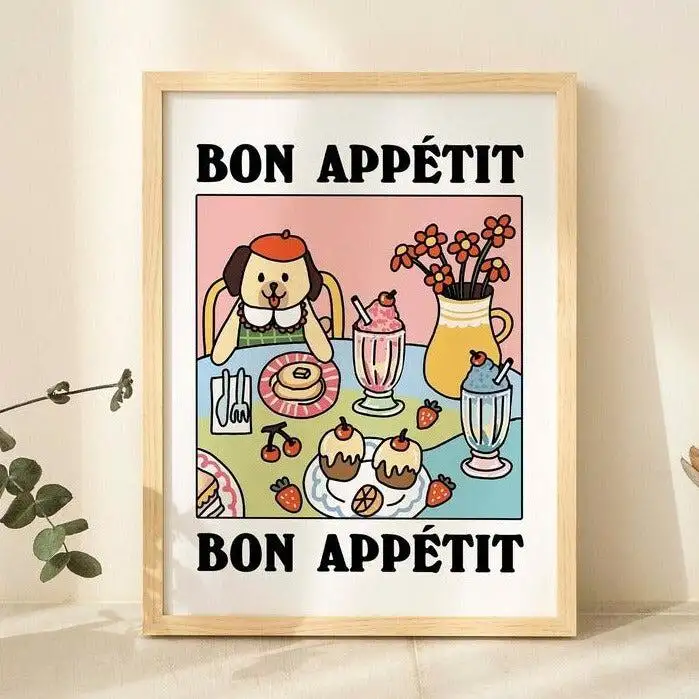 Bon Appetit' Dog Print