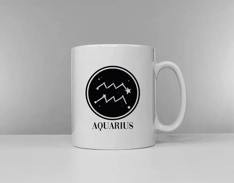 Zodiac Horoscope Aquarius Mug - Birthday Astrology January 20th - February 18th