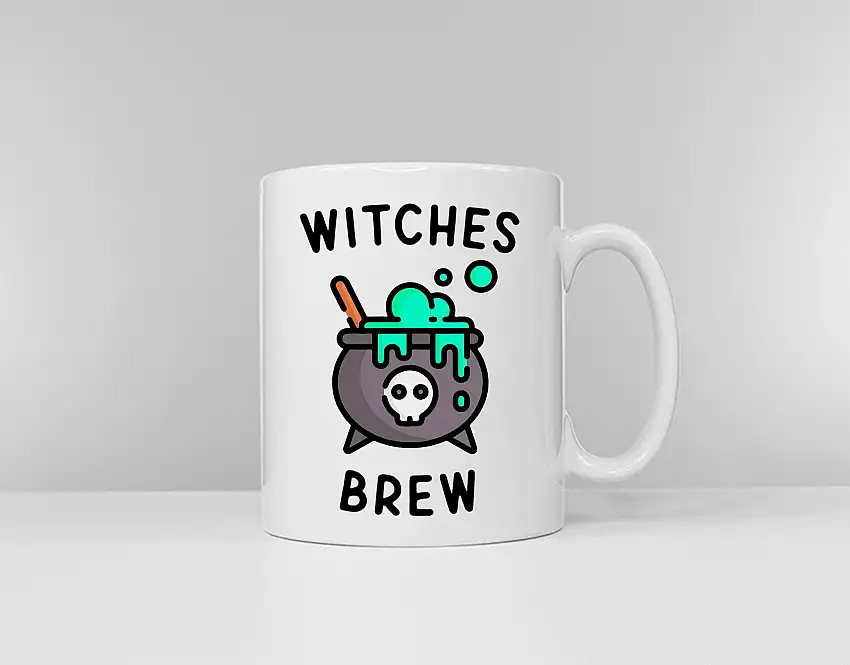 Witches Brew Cauldron Halloween Mug - Witch's Brew Gothic Home Decor Coffee Mug