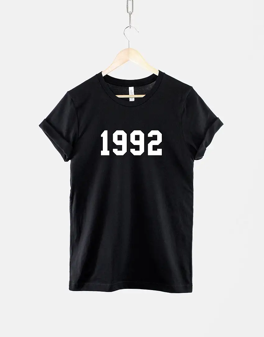 1992 30th Birthday Shirt - Made In Year Numbers T-Shirt